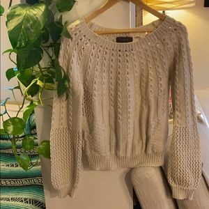Anthropologie ivory knit sweater